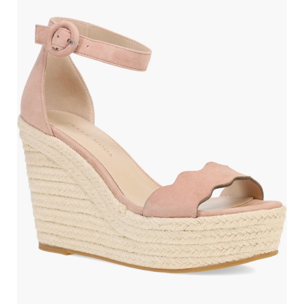 Pelle Moda Ryne Wedge Platform Sandal Blush